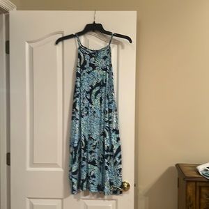 Lilly Pulitzer Blue and Green Patterned Dress